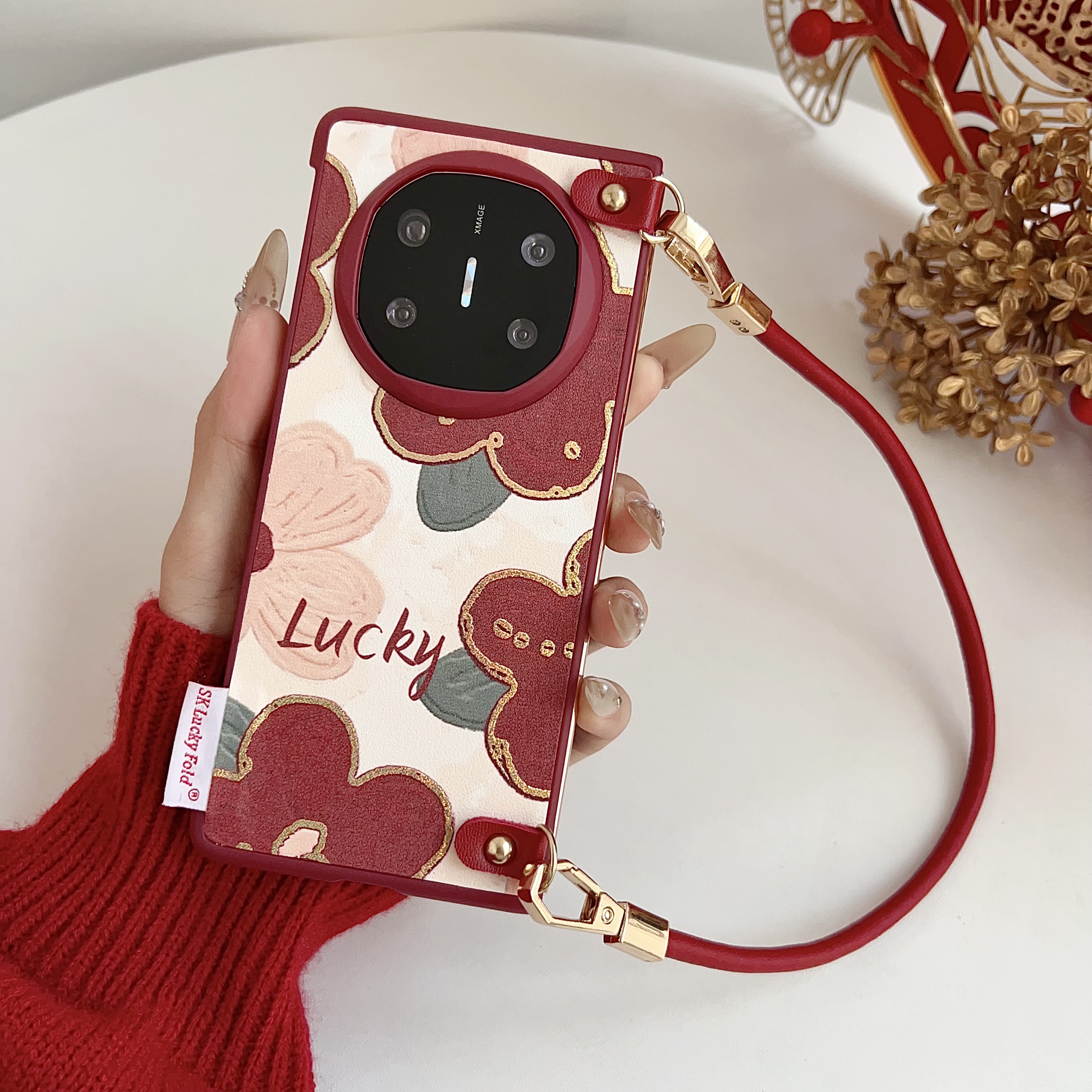 适用华为mateX7手提挂绳手机壳