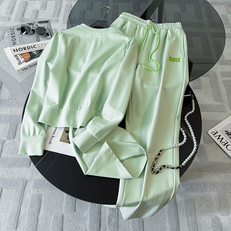 ROUMIKL秋季盐系穿搭休闲运动套装女洋气减龄半球服外套上衣阔腿