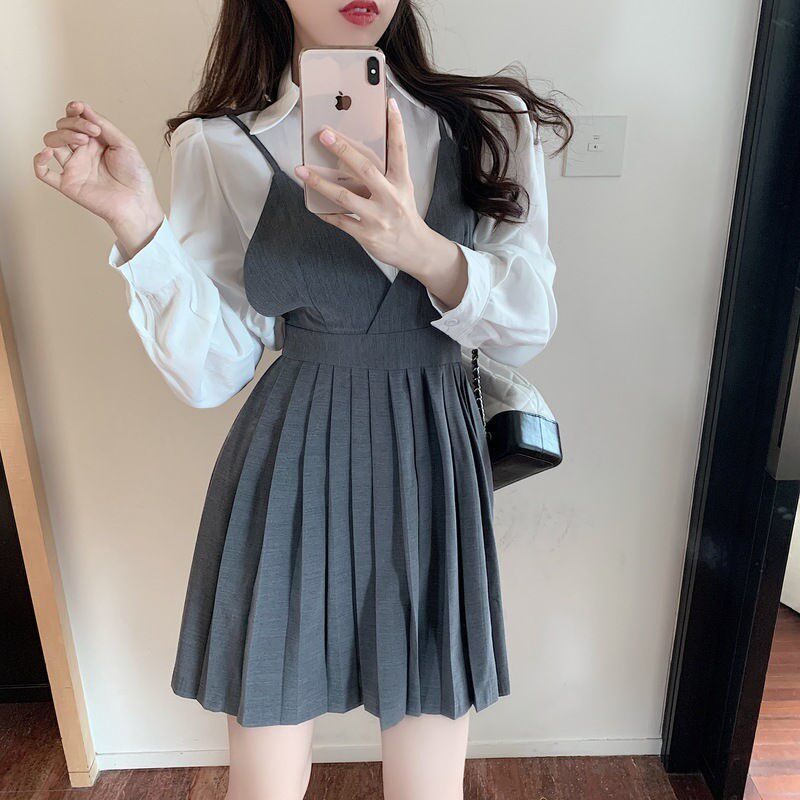 浆果JG长袖气质衬衫吊带百褶裙套装女2020年新款秋季时尚两件套潮|ruв категории плесень играть/Аниме/вокруг/cos/настольные игры, Косплей одежды/реквизит/услуги, Косплей женской одежды - от Buy2taobao.com для оказания профессиональной услуги покупки агента Taobao