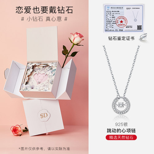 SD跳动的心S925银锁骨链