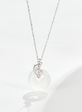 softdora/索缇朵锦鲤平安扣项链女925银锁骨链轻奢小众设计高级感