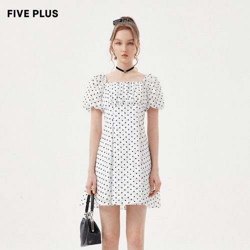 波点法式FivePlus连衣裙