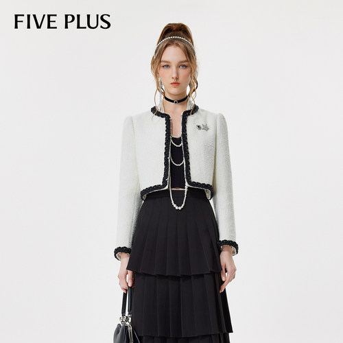 【FIVE PLUS 奥莱】小香风短外套女初秋上衣法式复古千金风女秋装