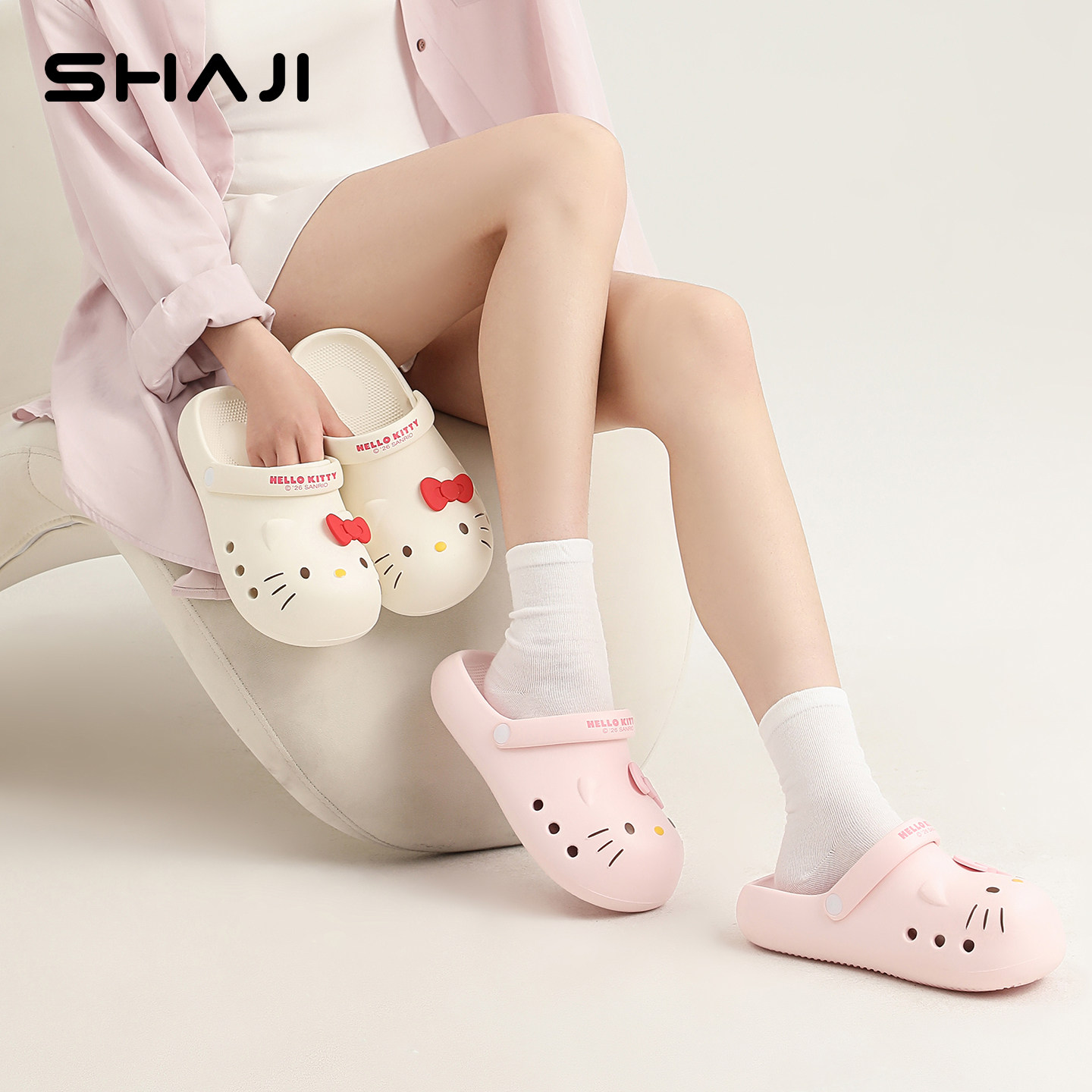 鲨际三丽鸥HelloKitty亲子拖鞋图片