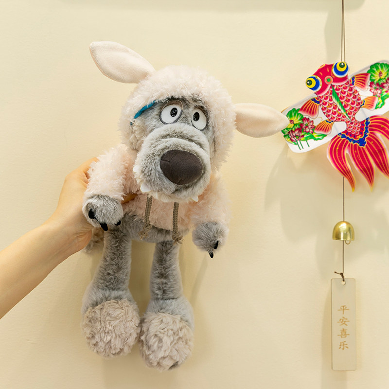 披着羊皮的狼玩偶大灰狼抱睡公仔儿童毛绒玩具狐狸布娃娃生日礼物,玩具/童车/益智/积木/模型,毛绒/玩偶/公仔/布艺类玩具,淘宝优惠券,粉丝福利购,淘宝优惠卷