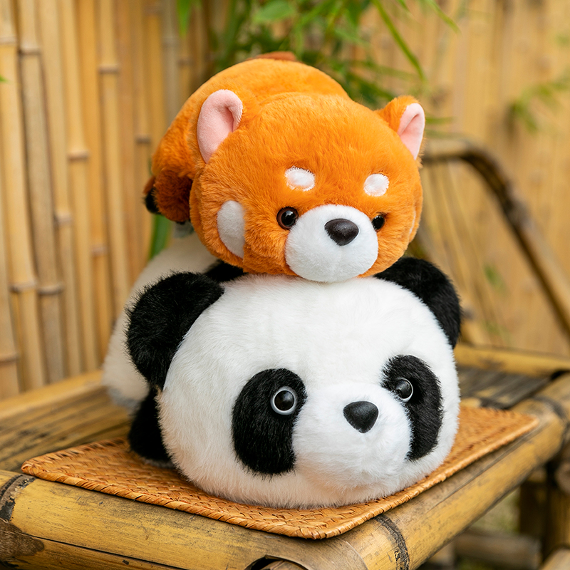 熊猫公仔翻转浣熊小熊猫毛绒玩具