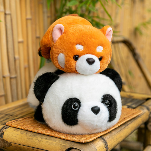 熊猫公仔翻转浣熊小熊猫毛绒玩具