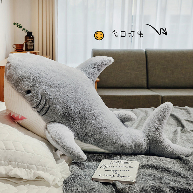 卡通日式玩偶毛绒大白鲨抱枕儿童玩具女生卧室床上靠枕鲨鱼布娃娃