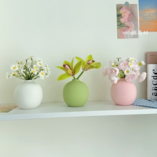 ins风陶瓷花瓶惠兰雏菊仿真花 饰 家居办公桌面小摆件玄关装