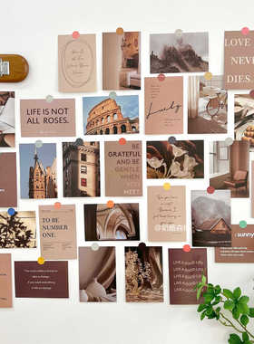 晴朗一天30张ins北欧装饰卡片治愈系卧室宿舍桌面墙壁框画送墙贴