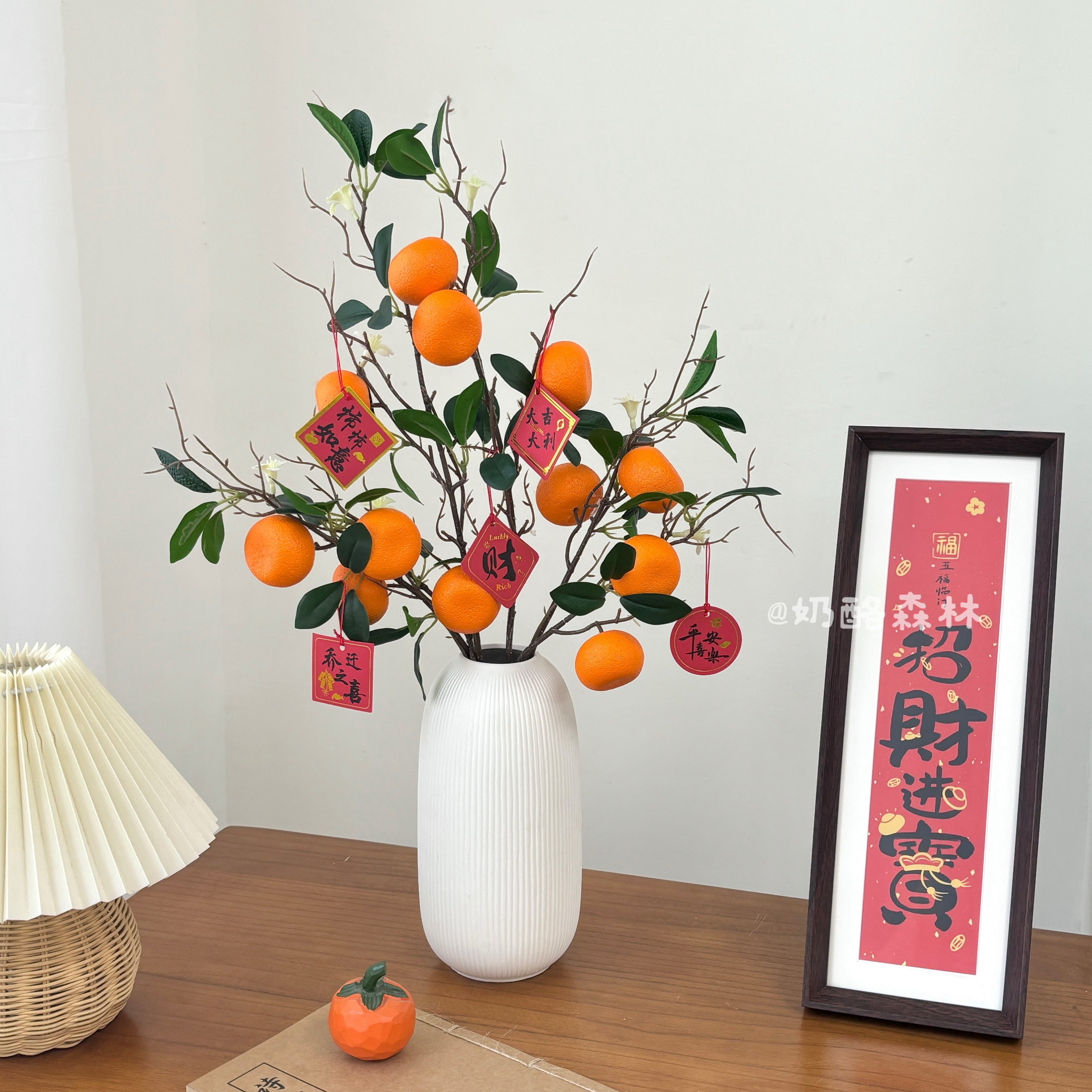 大吉大利橘子仿真水果假花果树枝客厅餐桌插花过年装饰花瓶摆件,家居饰品,仿真花/假花,淘宝优惠券,粉丝福利购,淘宝优惠卷