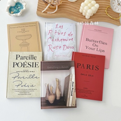 ins风复古英文做旧书道具笔记本