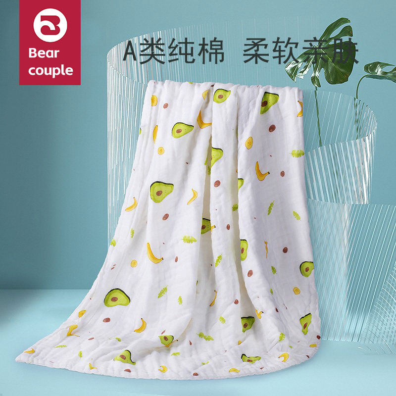 婴儿浴巾纯棉纱布宝宝新生儿洗澡抱被超柔吸水女儿童毛巾空调盖毯