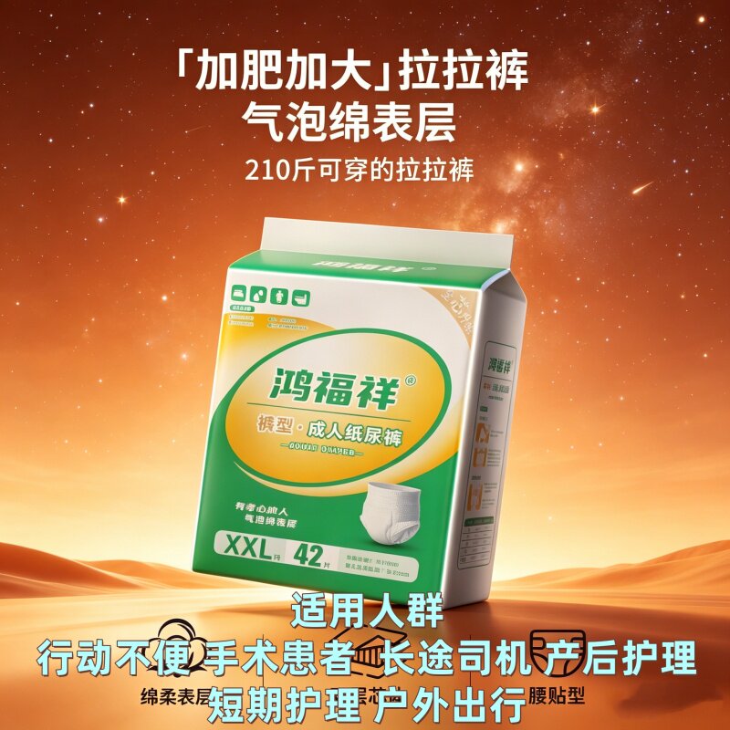 [特胖XXL可兜大便]成人拉拉裤防漏加厚大吸量透气夜用舒适款