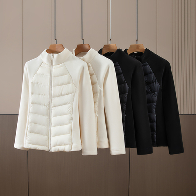 高保暖羽丝绒服运动拼接款