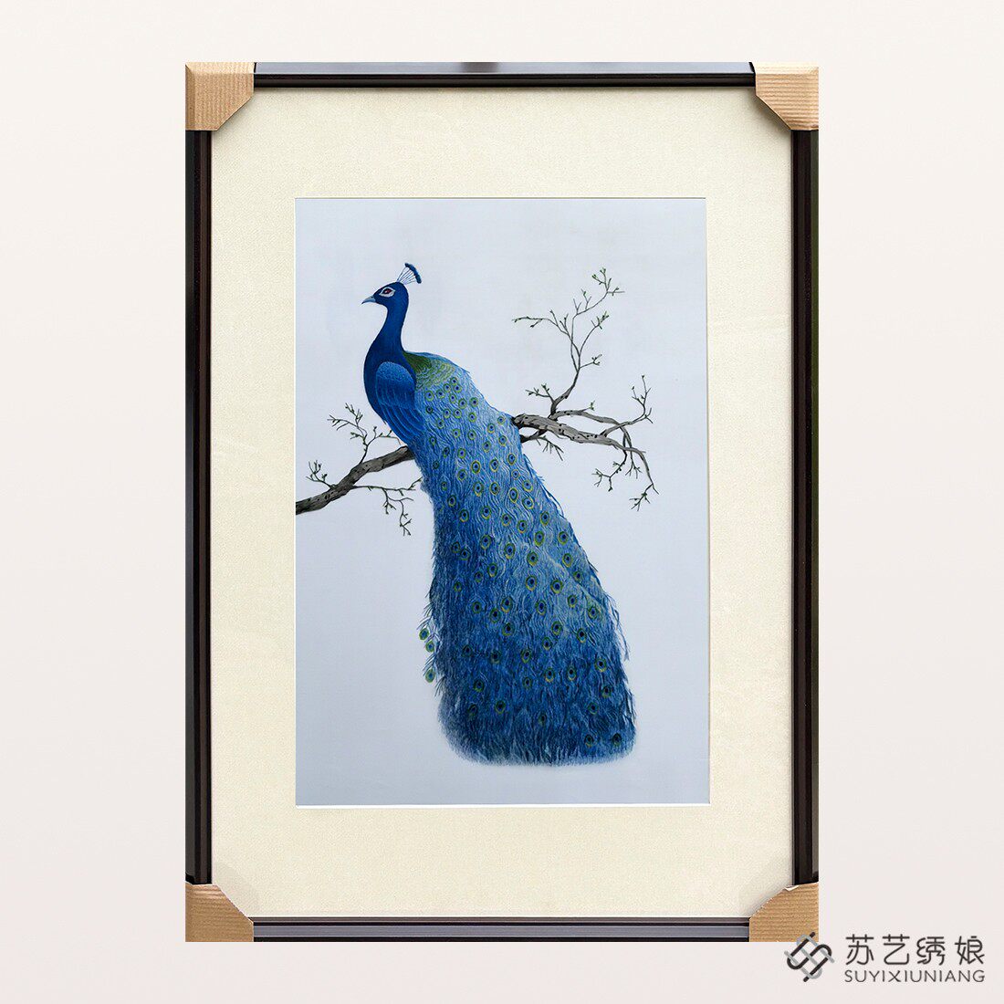 苏绣手工刺绣孔雀挂画结婚送礼