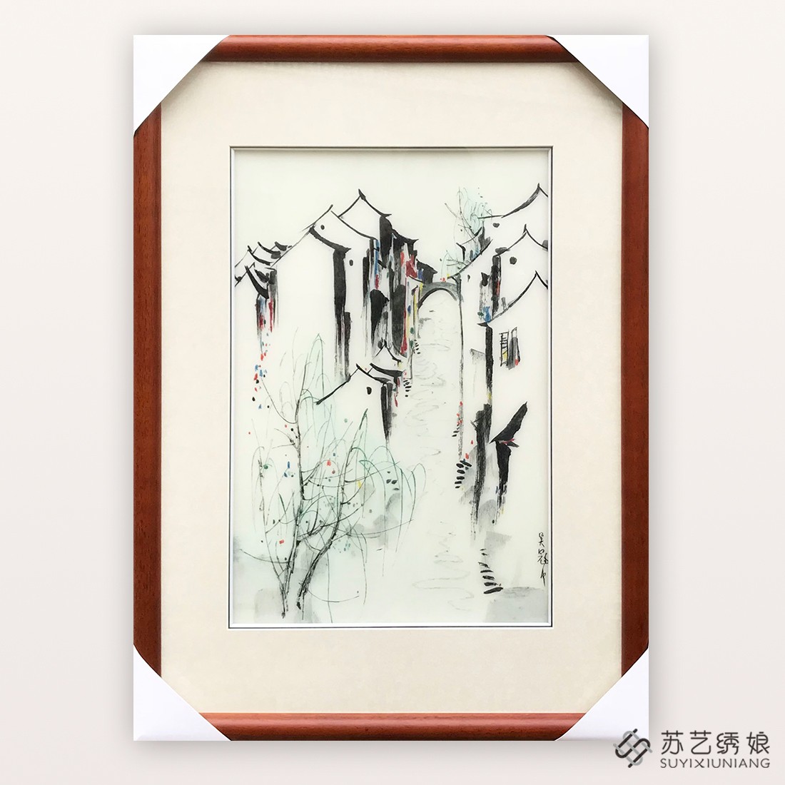 苏绣成品手工刺绣精品玄关画