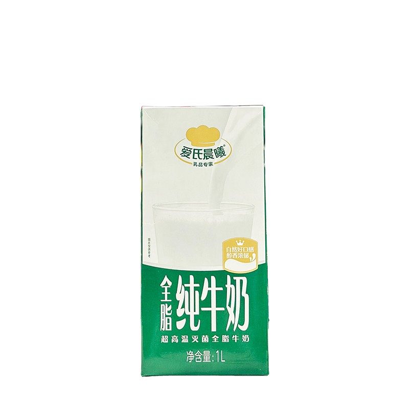 爱氏晨曦纯牛奶1L*1盒全脂烘焙咖啡拉花打泡奶茶店专用