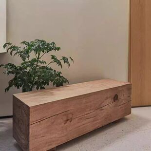 实木墩子花架花几 原木置物摆件底座 方形木桩展示台踏板树桩坐凳