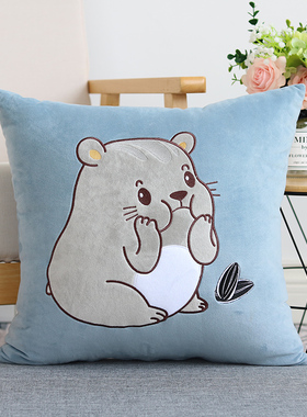可爱卡通抱枕沙发靠垫办公室床头靠背汽车靠枕正方形抱枕套不含芯