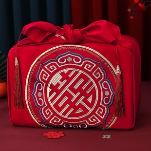 结婚包袱皮刺绣大号红包袱新娘陪嫁喜盆包裹布包袱布婚庆用品大全