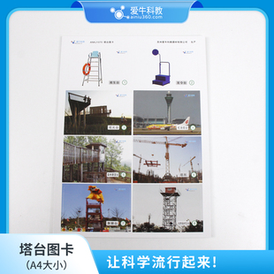 小学科学塔台图卡整A4大小