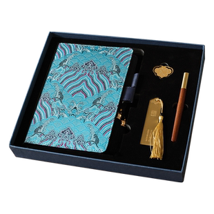 教师节校庆开会宣传伴手礼物高档国潮金属黄铜礼盒 可定制logo公司升职节日礼物定制故宫U盘充电活页笔记本子