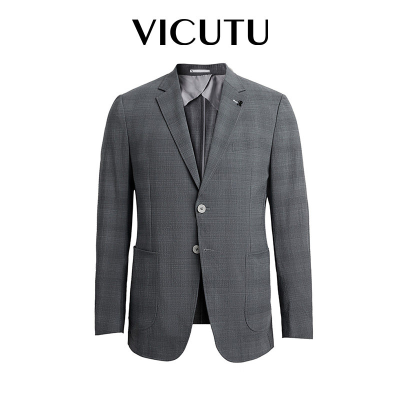 VICUTU/威可多西服外套男羊毛混纺商务休闲格纹西装,男装,休闲西服,淘宝优惠券,粉丝福利购,淘宝优惠卷