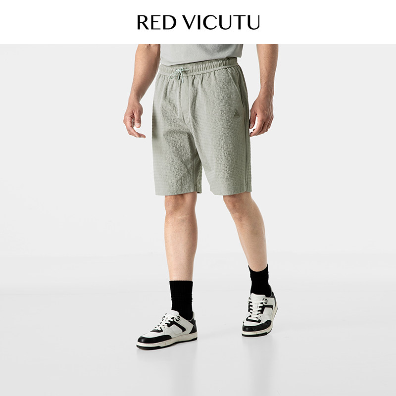 VICUTU/威可多男士针织短裤商场同款商务休闲五分裤