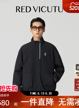 VICUTU/威可多凉山新衣拾遗录男士夹克黑色休闲百搭通勤外套