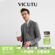 外套 格纹灰色商务西装 VICUTU威可多男士 西服上衣舒适亲肤时尚