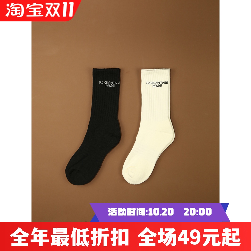 fakevintage潮袜运动袜中筒袜