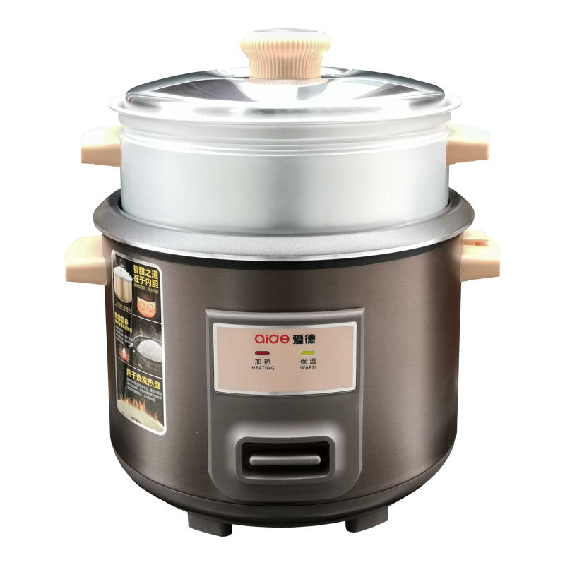 爱德电饭煲家用老式传统不粘内胆电饭锅直筒机械式多容量带蒸笼
