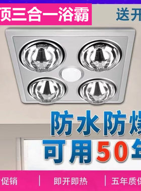浴霸卫生间300x300沐浴取暖灯电热洗澡暖灯传统防爆灯防寒即开非