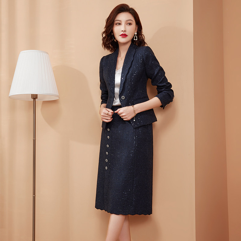 婪诗雅小香风西装套装裙女春季2025新款时尚气质修身包臀裙两件套,女装/女士精品,时尚套装,淘宝优惠券,粉丝福利购,淘宝优惠卷