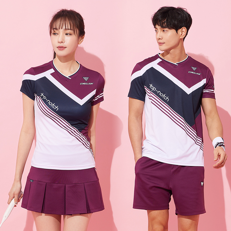 可莱安羽毛球服女套装夏季新品韩国透气速干短袖男女情侣运动上衣