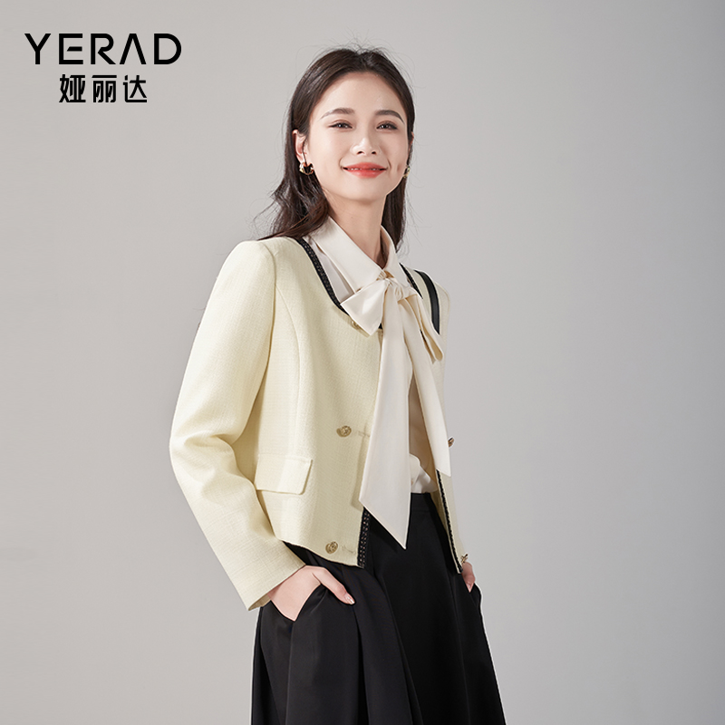 方领小香风短款外套女