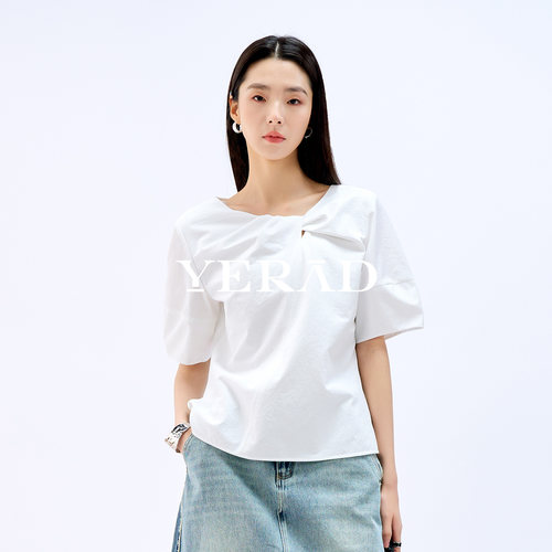 娅丽达2026夏季新款白色法式衬衫女薄款女士短袖衬衣小衫