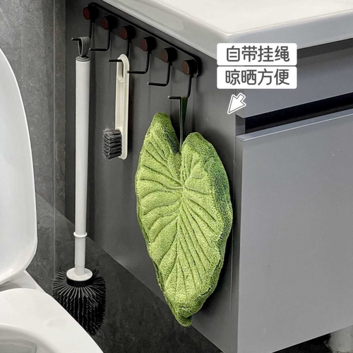 龟背竹擦手巾挂式珊瑚绒热植擦手布绿植搽手巾厨房毛巾吸水不掉毛