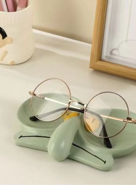 章鱼哥眼镜架首饰盒收纳盘置物摆件创意可爱办公室桌面装饰品卡通