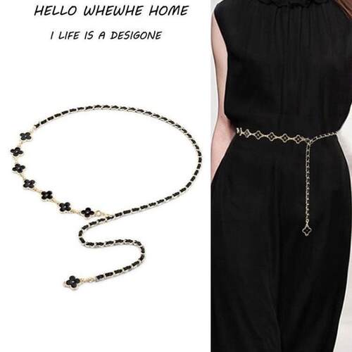 腰链配饰高级感四叶草金属女腰带