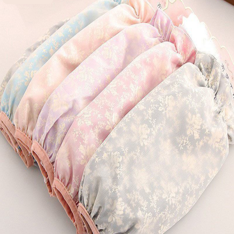 秋冬季女士双层蕾丝袖套加长防油家用办公学生耐脏上班洋气套袖