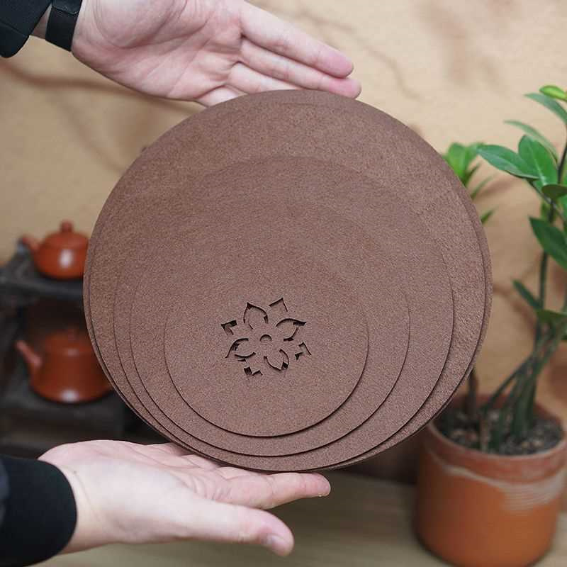 防烫防碰撞隔热垫毛毡垫紫砂茶具茶盘垫吸水速干圆形底垫沥水茶席