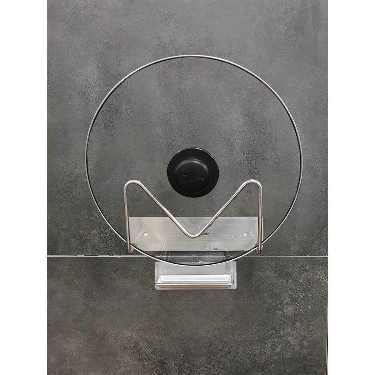 厨房不锈钢锅盖架砧板收纳小挂架上墙免打孔放置架子置物架带接水