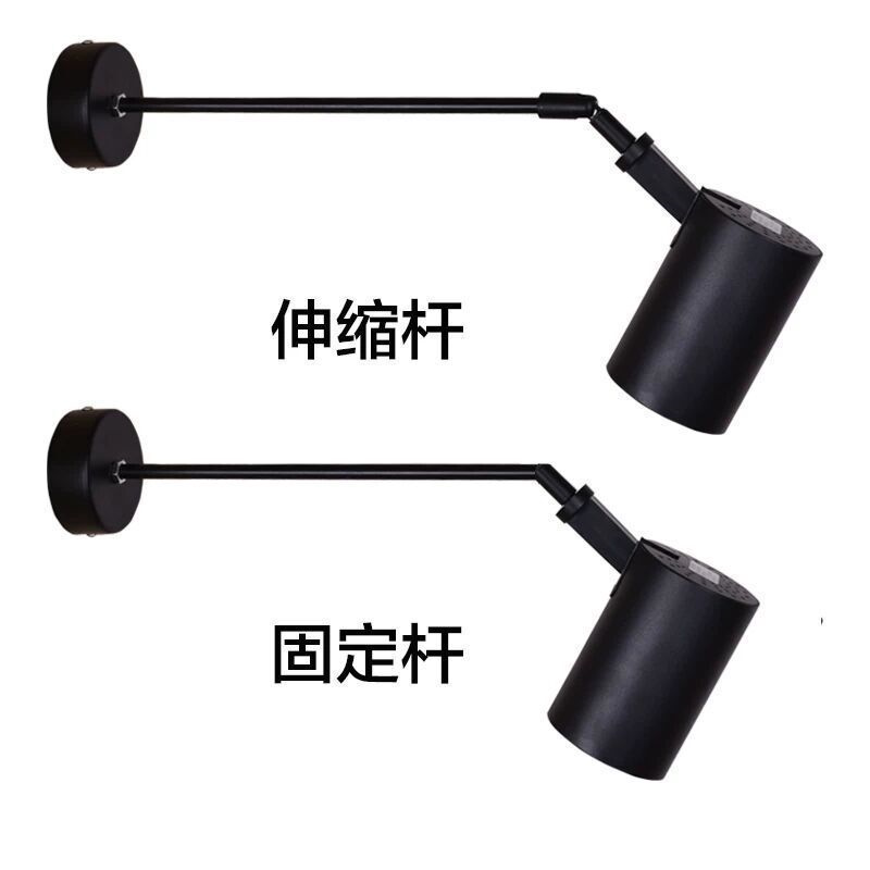 LED长杆射灯明装伸缩吊杆射灯展会展览侧装照画射灯墙壁式导轨灯