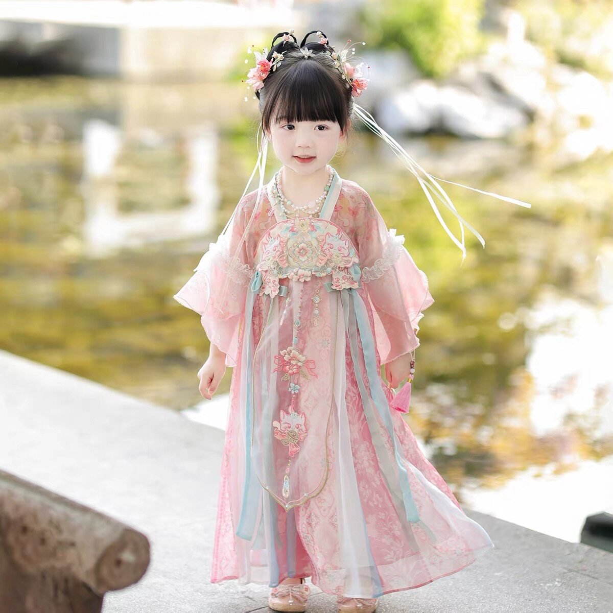汉服女童2026春秋新款儿童高端仙气国风公主连衣裙女宝宝古装襦裙