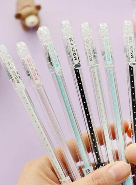 晨光文具清新的季水笔AGP67104 创意可爱中性笔0.38mm针管头学生水笔 商务办公专用签字笔 波点情怀书写顺滑