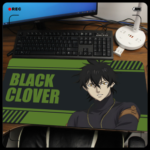 黑色五叶草Black Clover 亚斯塔 尤诺 二次元鼠标垫键盘垫课桌垫