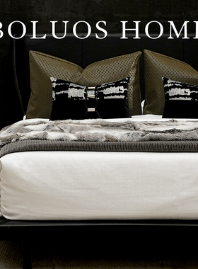 柏洛斯Little Fresh『碧城』现代轻奢绿色床头靠背垫高级感靠枕