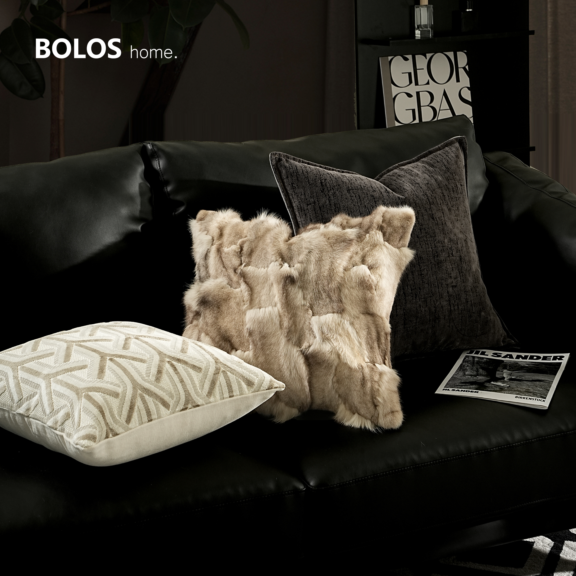 柏洛斯样板间别墅沙发抱枕组合套